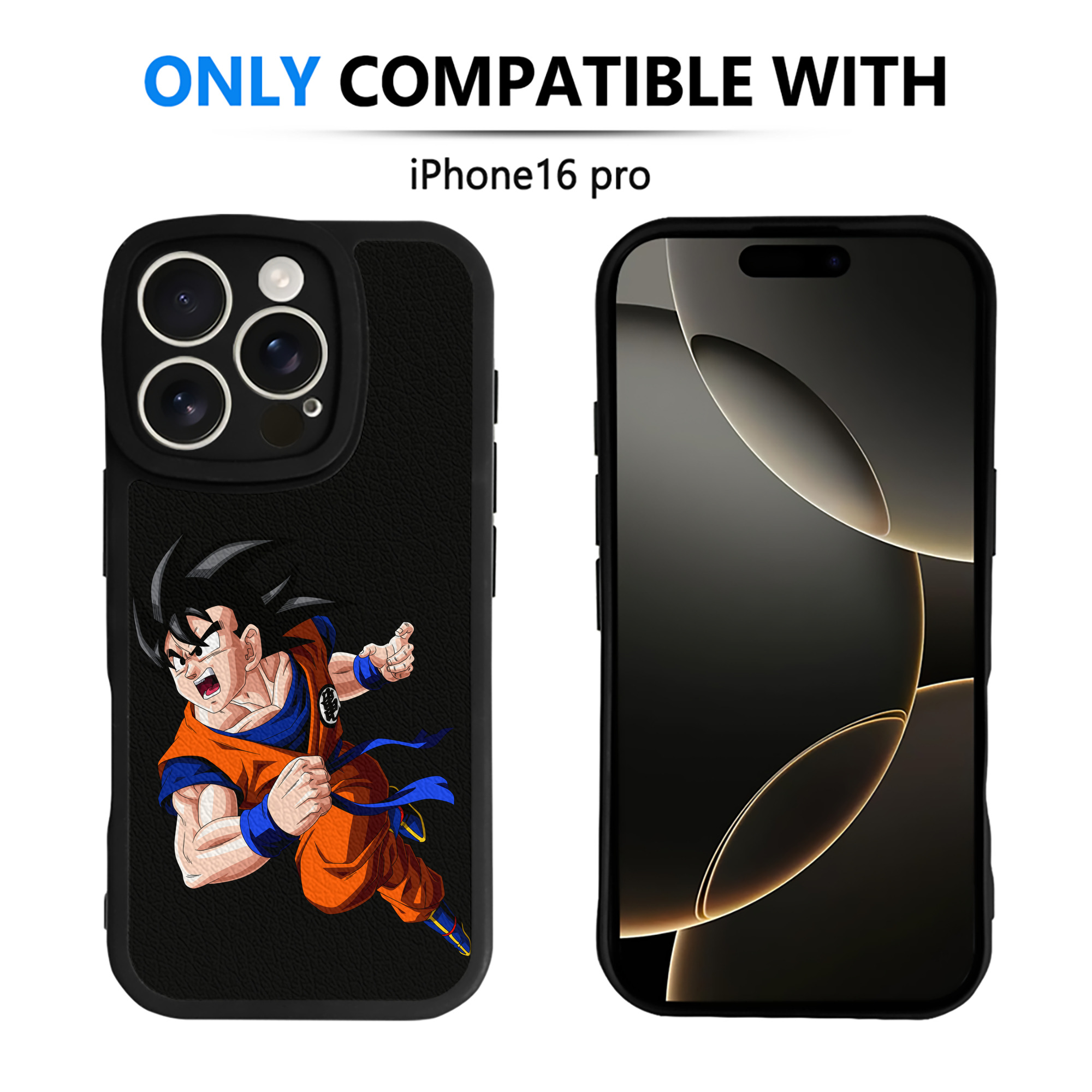 （画像用） ドラゴンボール 孫悟空（そん ごくう）Son Goku カカロット DRAGON BALL Kakarotto 【iPhone 16シリーズ対応】シリコンスマホケース（レザー調） 材質：シリコン
